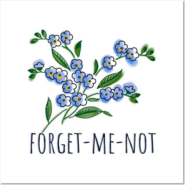 Forget-me-not Wall Art by Slightly Unhinged